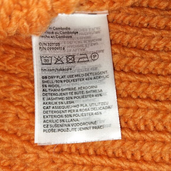 H&M Orange Chunky Knit Turtleneck Sweater - Picture 4 of 8